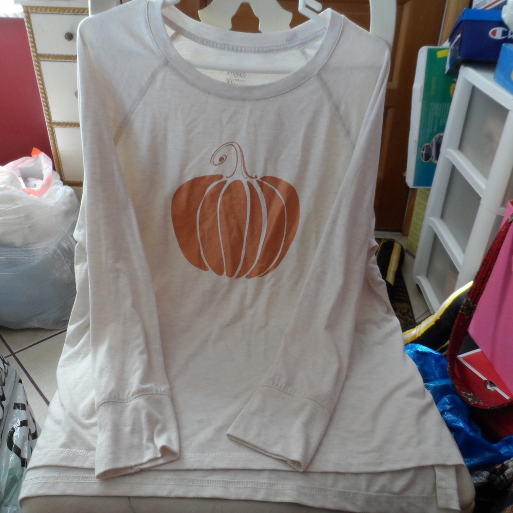 ladies size L long sleeve pumpkin design top